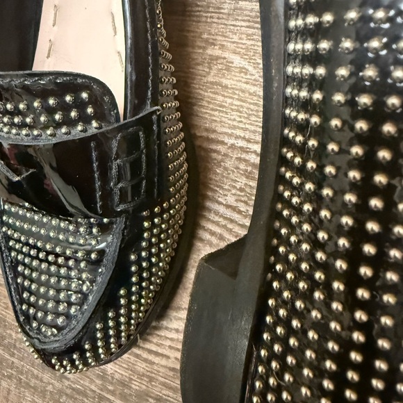 Miu Miu size 38.5 (8) GUC / EUC Black and Silver Studded Loafers - Picture 4 of 16